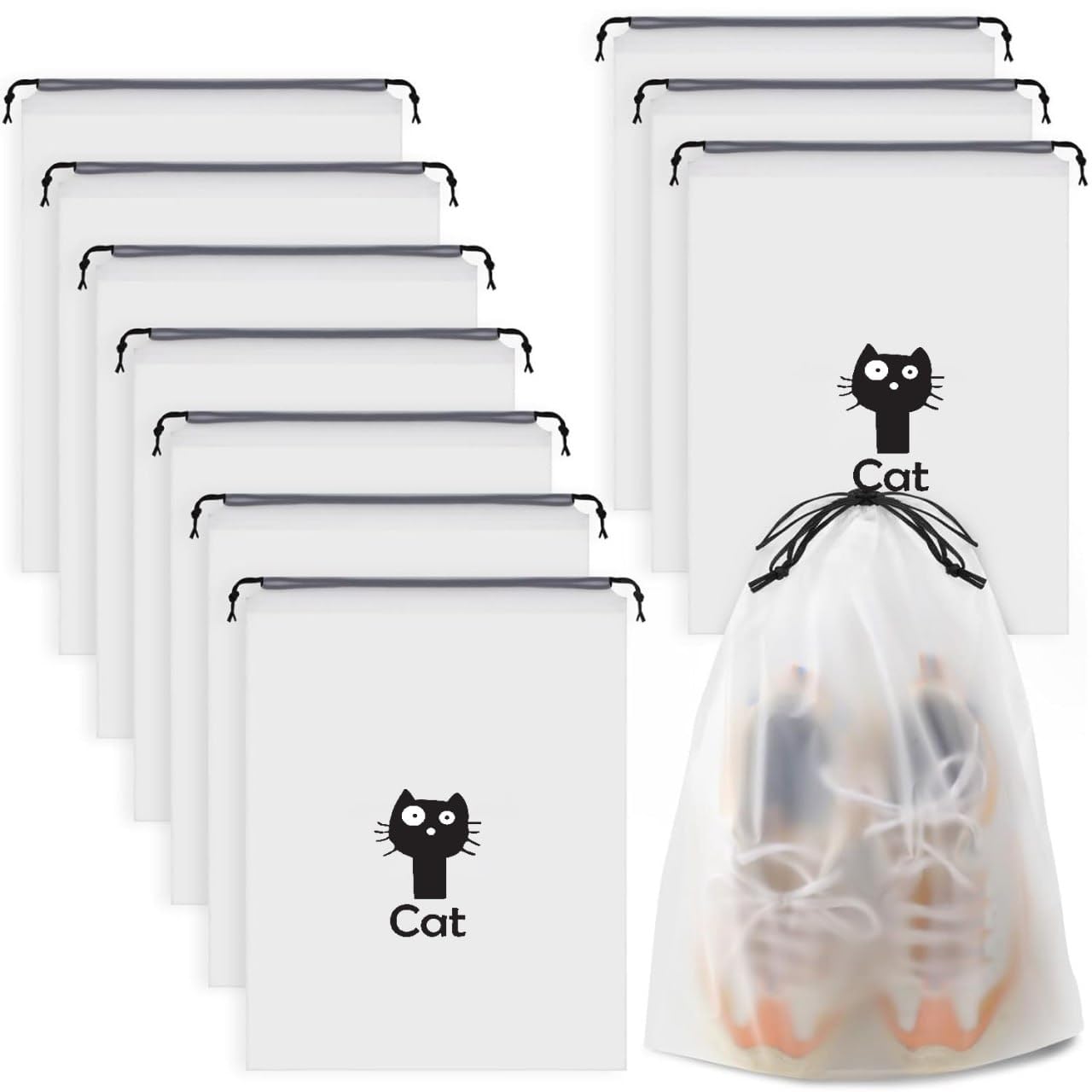 Pristu Pack of 10 Pcs Shoe Bag Cover for Shoe Storage & Travelling Drawstring Bags Waterproof, White (B0DF68BBPX) Amazon Price History, Amazon Price Tracker