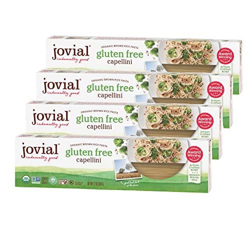 Jovial 100% Organic Gluten Free Brown Rice Pasta, Capellini, 4 Count #TOP3