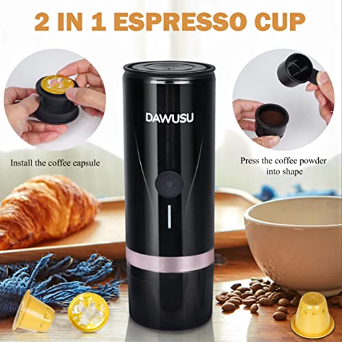 Dawusu Portable Espresso Machine,Lithium Battery Operated Coffee Maker By Self-Heating Function With Carrying Case, For Travel Sports Outdoors Office Home #TOP3