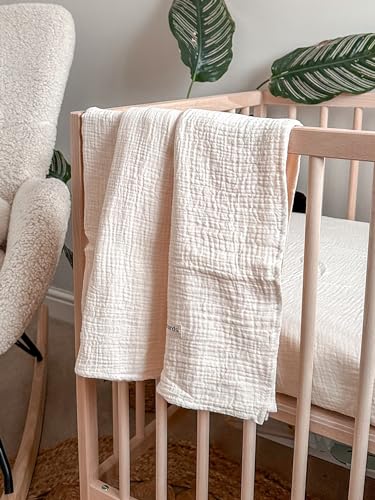 Image of meowcards Muslin Swaddle Blankets for Baby, Unisex Baby Boys Girls Essentials, Large 47 x 47 inches, Boho Receiving Blankets Newborn Registry Must Haves (Beige & Sage, Printed)