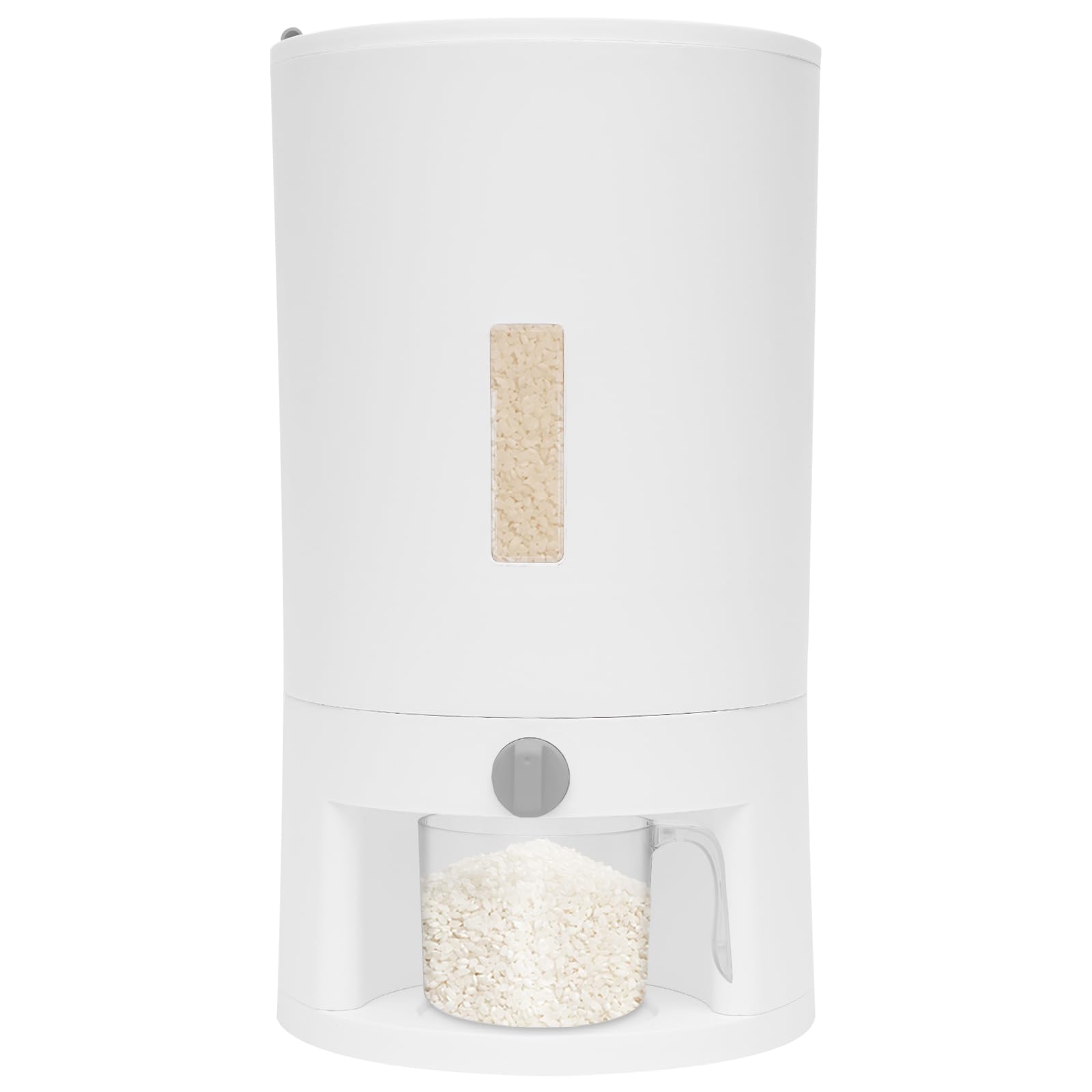 Dispenser di riso da 12 kg con 500 g bicchiere dosatore finestra trasparente rimovibile scatola ermetica alimentare per contenere farina, cereali, noci, fagioli, snack