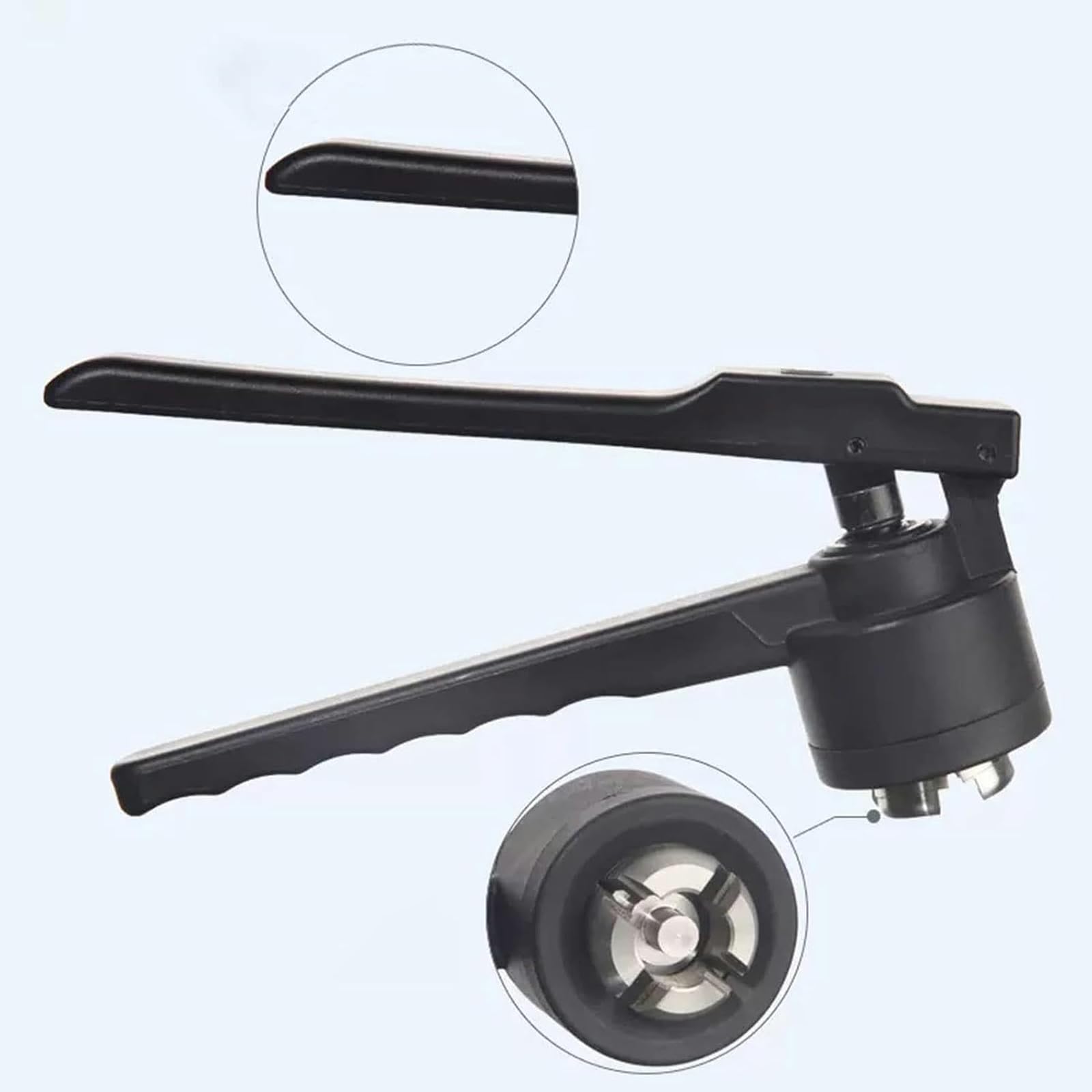 Abridor de tapas universal para botellas de 8 a 32 mm, abrebotellas manual de acero inoxidable con mango antideslizante, para tapas de aluminio y plástico