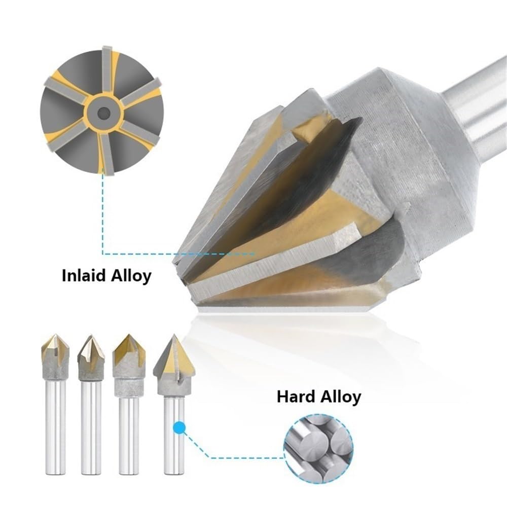 Herramienta de desbarbado de chaflán Cortador de biselado con hoja carburo soldadura, herramientas fresado Metal CNC 60/90 grados, cortador chaflán 16-40mm 1 ud