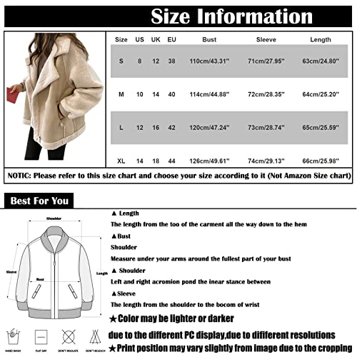 Huankd Fall Jackets For Women, Faux Suede Jacket Women Jacket Women's Casual Comfortable Short Lambswool Biker Jacket Vintage Fur Cardigan(M, Beige) #TOP3