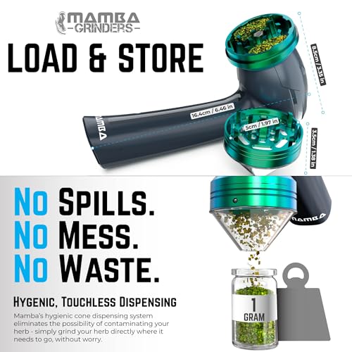 Image of Mamba Original USB Electric Herb Grinder with Color Box. Small Portable Metal Herbal Machine & Spice Mill for the Kitchen