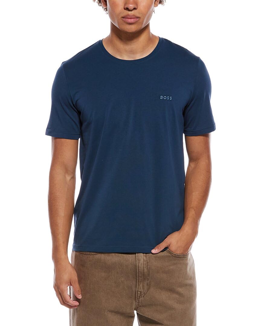 BOSS Mens Mix&Match Crewneck Cotton Lounge T-Shirt Medium Blue Wings