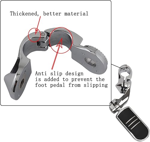 Miniatura 6 de HIMIKI - Pinzas de pie para motocicleta con barra de choque ajustable compatibles con Softail Sportster Electra Road Glide Road King Street Glide