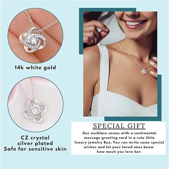 VIRAGIL Soulmate Necklace for Women, Love Knot Heart Pendant, Jewelry Gift for Wife or Girlfriend - Image 7