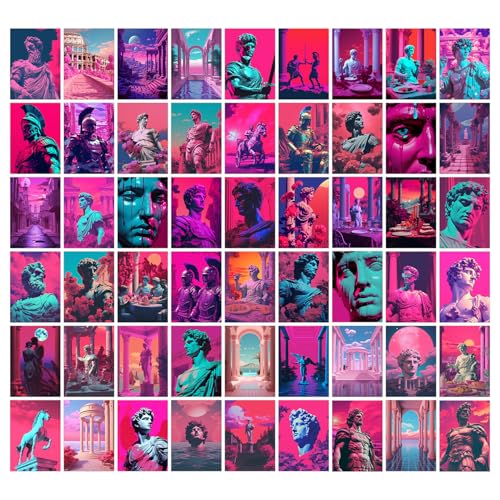 Image of Wallgasm Retro Roman-Inspired Poster Set - Set of 54, 4 x 6 Inches Posters for Room, Bedroom, Office, Wall Collage Kit