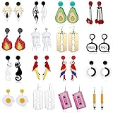 Das Paket beinhaltet: 16-teiliges Ohrring-Set. Material: Acryl und Legierung.