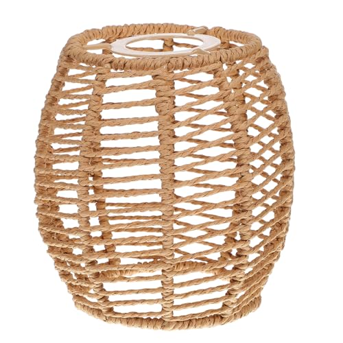 FIXOSHEE 紙ロープ手編みペンダントライトシェード アイアン製 簡単設置 リビング 火鍋 焼肉店用 和風照明カバー 温かみのある光演出