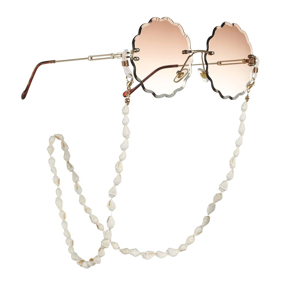 Bohend Boho Long Sheel Sunglasses Chain White Bohemian Face Mask Chain Women Eyeglasses ChainFor Eyeglasses And Face Masks
