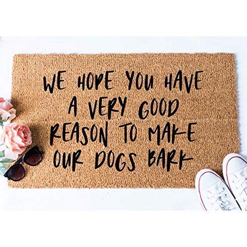 funny dog doormat