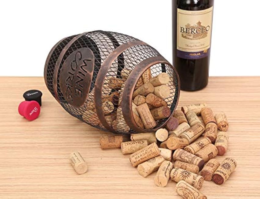 Wine Barrel Cork Holder, Antique Bronze - Cork Storage