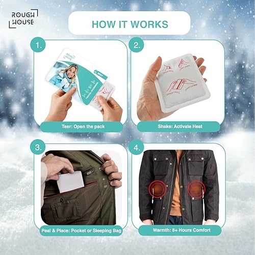 Image of Roughhouse Expedition Kit | 5 Body + 5 Pair Hand + 5 Pair Foot Warmers | Full Coverage Trek Pack | 8+ Hour Warmth | No Goo Powder Formula | Safe & Natural
