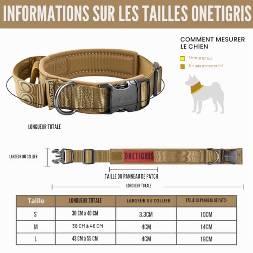 Collier pour chien OneTigris M marron idéal pour randonnée et balade - 3