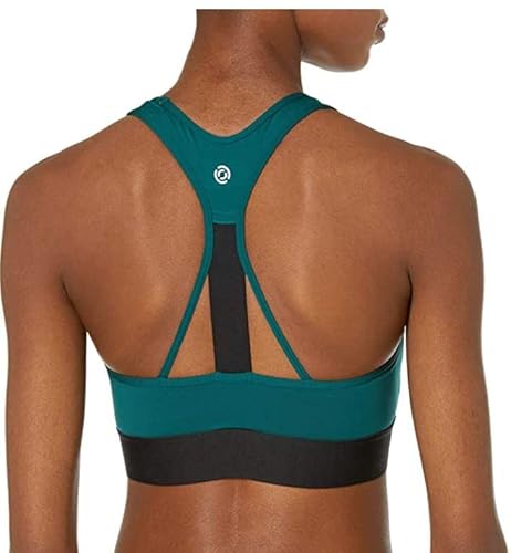 Core 10 Women's All Around Medium-Support Strappy, Cross-Back, And T-Back Yoga Sports Bra, Teal Blue, 1X #TOP1