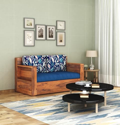 PORASH FURNITURE Sheesham Wood 2 Seater Sofa Set With Cushion For Living Room Home Hall Wooden Sofa For Hotel Office (Honey Finish), Blue (B0DH8GQ2YR) Amazon Price History, Amazon Price Tracker