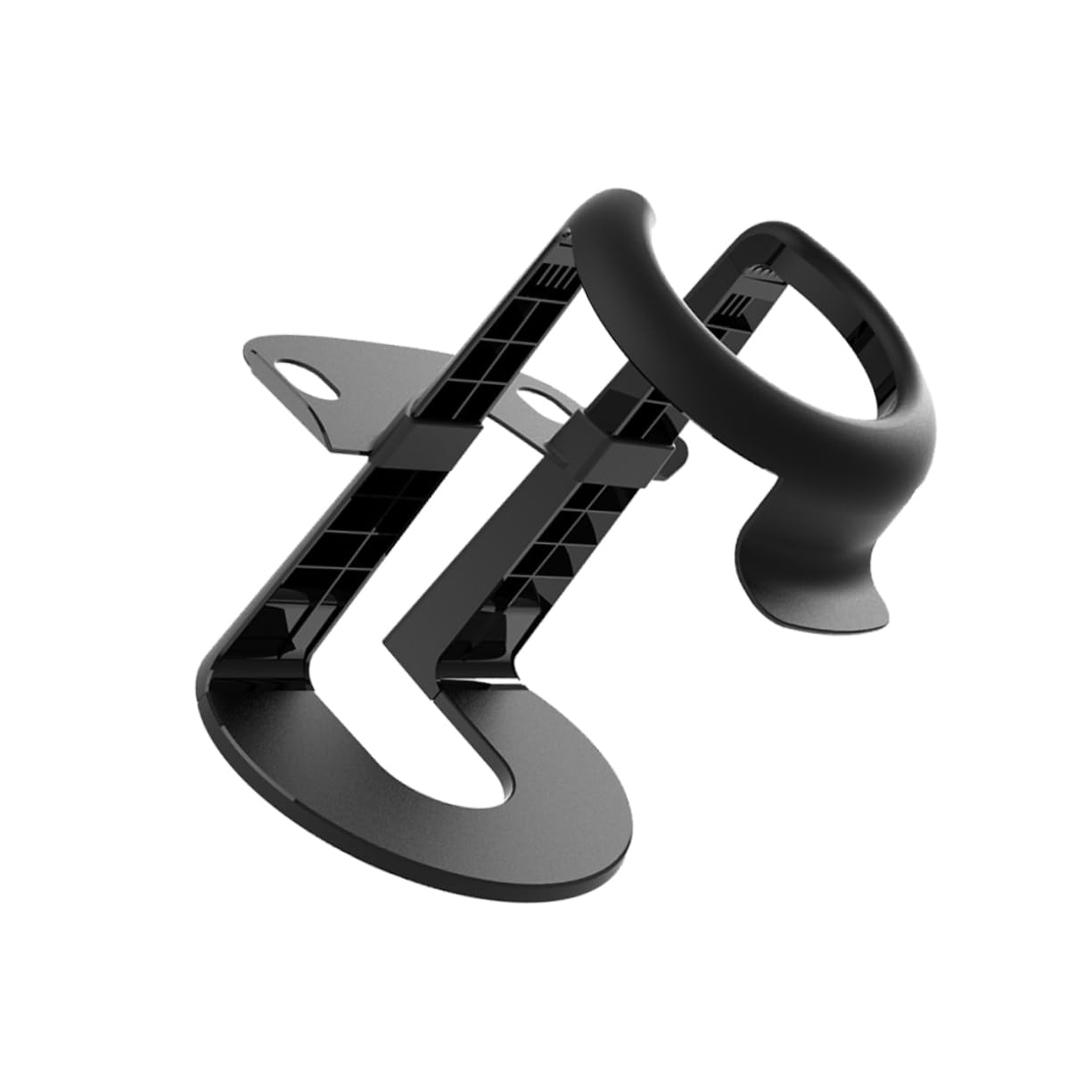 Supporto per Visore Vr in Plastica Nera, Stand Display | Staffa Rimovibile, Organizza Accessori e Controller Gaming, Soluzione Salvaspazio per Visore