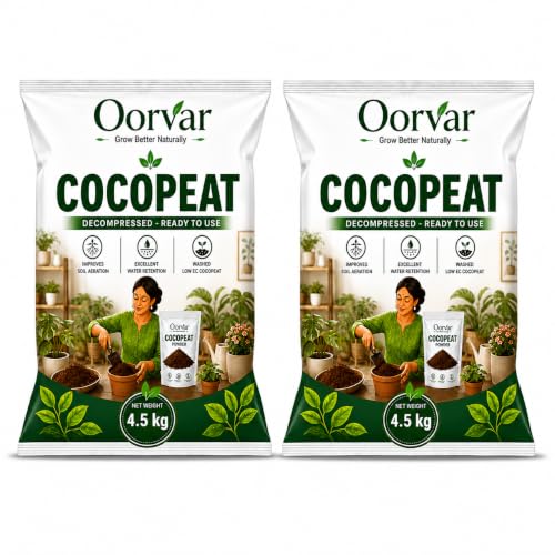 Image of Pure Cocopeat Powder Ready to Use 9 kg. Perfect Coco Soil for Potting Mix. Natural Coconut Coir Fibres by Oorvar