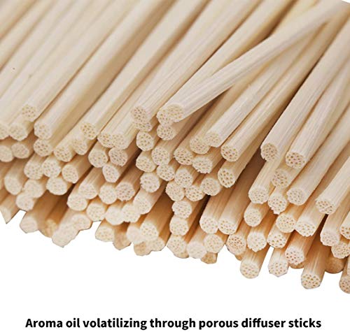 Image of Amos 100PCS Reed Diffuser Sticks, 7.5 Inch Natural Rattan Wood Essential Oil Aroma Diffuser Sticks Refill Replacement for Aroma Fragrance (100 PCS)