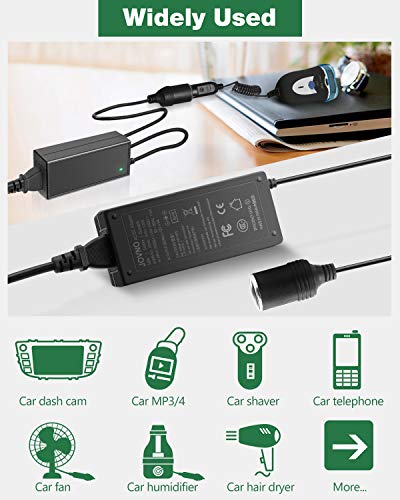 JOVNO AC to DC Converter 60W 12V 5A Car Cigarette Lighter Socket 100V-240V to 12V AC/DC Supply Adapter Transformer for Ttire Inflator/Car Vacuum Cleaner/Car Air Fan Vehicle Electronic Device - Thumbnail 6