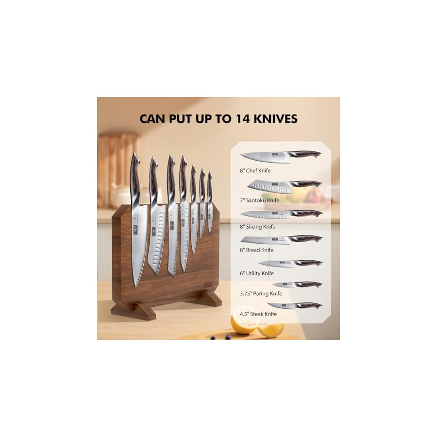 Magnetic-Knife-Block-Thickened-Acacia-Wood-Kitchen-Knife-Holder-Stand-with-Strong-Magnets-Multifunctional-Double-Side-Knife-Storage-Organizer-for-Kitchen-Counter HOSHANHO Magnetic Knife Block, Thickened Acacia Wood Kitchen Knife Holder Stand with Strong Magnets, Multifunctional Double Side Knife Storage Organizer for Kitchen Counter