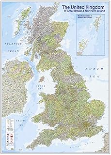 Close Up XXL Premium MAP United Kingdom Giant Poster - 2020 - Great Britain, England - MAPS IN MINUTES 100 x 140cm / 39 x 55in