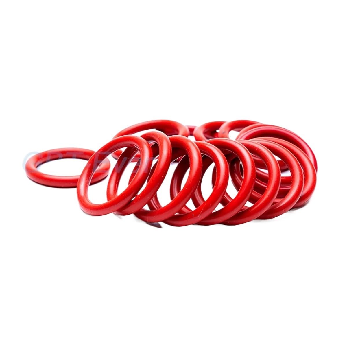 Junta tórica de silicona roja CS 3,55mm OD 10,1mm ~ 277,1mm arandela de junta tórica de silicona anillo de sellado de calidad alimentaria impermeable y aislado(OD 55.8mm (20Pcs))