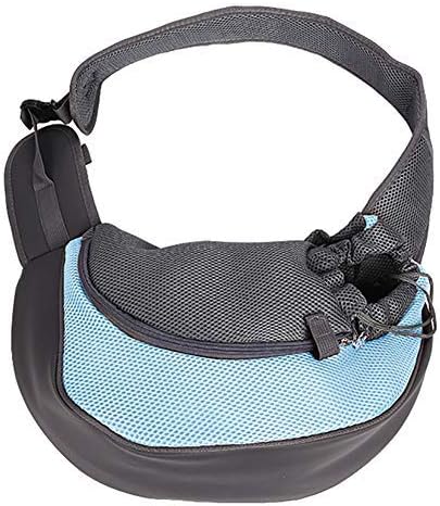 TNZMART Pet Dog Sling Carrier Hands Free Dog Portable Sling Bag Breathable Mesh Travel Safe Sling Bag Carrier for Small Dogs Cats (Sky Blue)