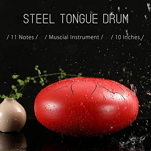6 Inch Alu Stahl Zunge Trommel, Mini 8 Noten Schlagzeug Trommel, Mini Schlagzeug Instrument Hand Pfanne Trommel, mit 1Pair Mallets + Aufbewahrung Trommel Tasche - See Blau