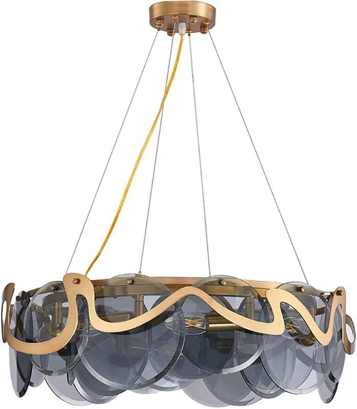 Warm Studio Lamps,Lightweight Luxury Concise Glass Lamps,For Living Room Dining Room Lights Master Bedroom,E14 Nordic Postmodernist Art Lamps-Bronze Cover and Gold Soot 60 x 25cm