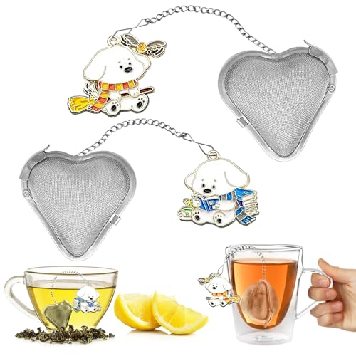HADEWEITE 2 Pcs Cute Dog Tea Infuser