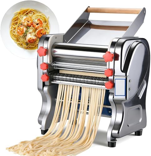 220V Electric Pasta Machine - 550W Automatic Noodle Maker & Dough Roller for Homemade Spaghetti, Lasagna, Dumpling Skins - Easy to Clean & Use, Perfect for Fresh Pasta Lovers