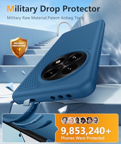 Image of FNTCASE for OnePlus 13 Case: 14FT Heavy Duty Military Grade Drop Protection for One Plus 13 Case, Non-Slip Anti-Fingerprint Shockproof Matte Soft TPU Phone Cover - Blue
