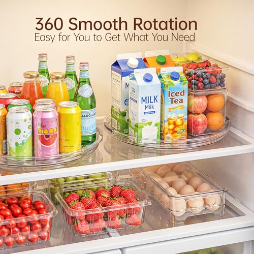 Image of LAMU 12 in Lazy Susan Turntable, 6 Pack Clear Spice Rack, Organizer Storage