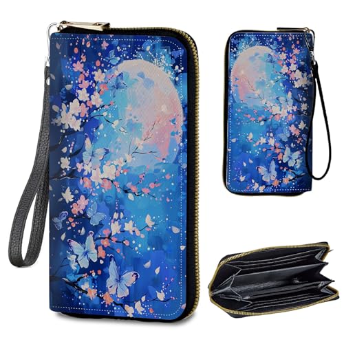 Image of Womens Wallet PU Leather Wristlet Wallets for Women, Large Capacity Lady Fashion Wallet Card Holder Zipper Wallet