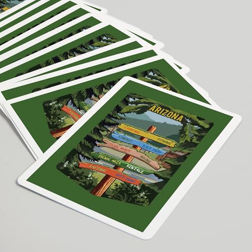 Baraja de póker Arizona, estampado bosque y campamento, 52 cartas miniatura 5