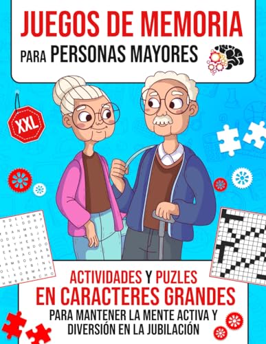 Juegos de memoria para personas mayores: Actividades y Puzles en caracteres grandes para mantener la mente activa y diversión en la jubilación | Pasatiempos para mayores