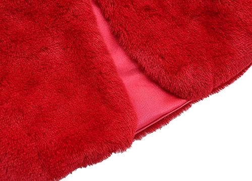 Image of Lilax Girls Cozy Faux Fur Long Sleeve Crew Neck Dress Coat