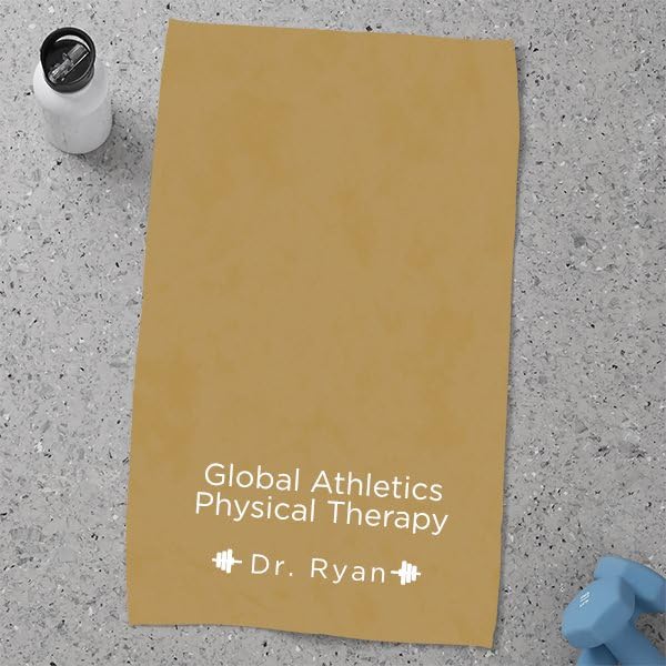 Personalized Gym Towel – Custom Name & Sport Icon, 29x14 Inches, Microfiber, 3 Colors, Great For Men's Gifts & Fitness