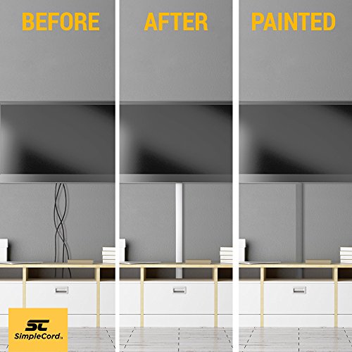 32-Inch Cord Cover - On-Wall Cable Management Kit For Wall-Mounted Tv Or Computer Cables - Dual Channel Wire Organizer By Simple Cord (White) #TOP6