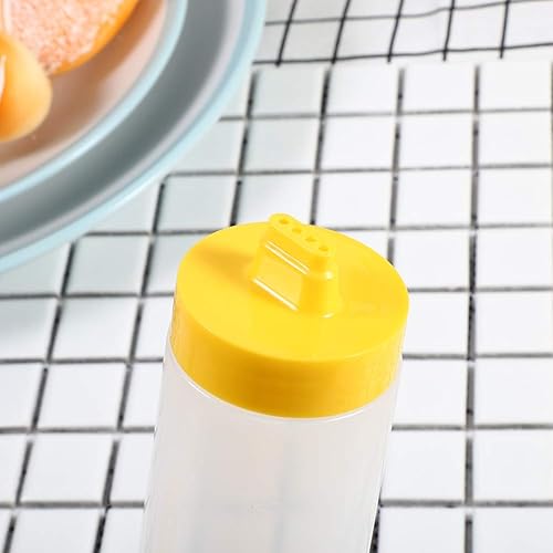 Miniatura 5 de Agatige 10oz Ketchup Squeeze Bottles, 4-hole Plastic Resin Condiment Bottle with Leak Proof Flip Lid for BBQ Sauce Salad Dressing Olive Oil Mustard
