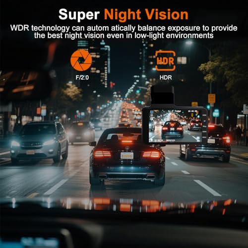 1080p HD 4-Inch Dashcam with Night Visibility, 170° Wide Angle, 24-Hour Recording, G-Sensor, Parking Monitoring, Loop Recording, Motion Detection - image 3