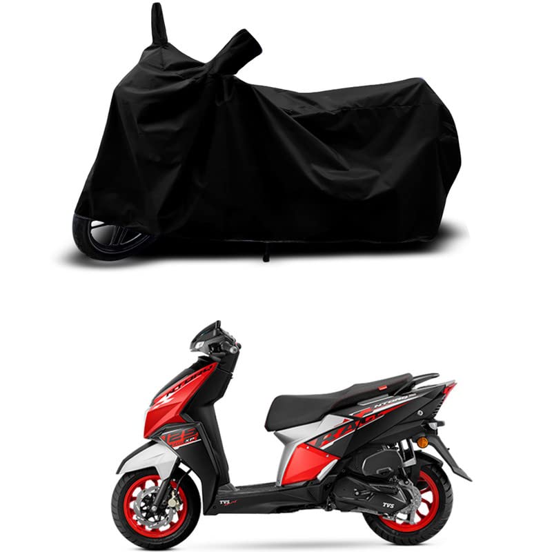 Image of 100% Scratchproof /UV-Rays /Heat Protection /Birds Dropping /Water Resistant /Dust Proof /Waterproof /Full Bike Scooty Two Wheeler Body Cover Compatible for NTORQ 125 Race XP All Varients[Black]