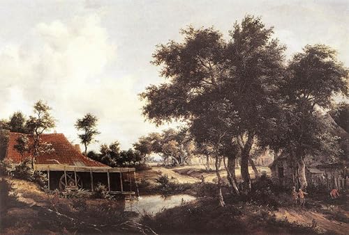 Toile le moulin à eau Meindert Hobbema pour une décoration de salon élégante