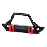 RC Front Bumper 1/24 Metal Bumper with Lights for SCX24 Wrangler Gladiator（B）