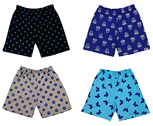 Image of indi weaves Girls Cotton Printed Shorts (Pack of 4)