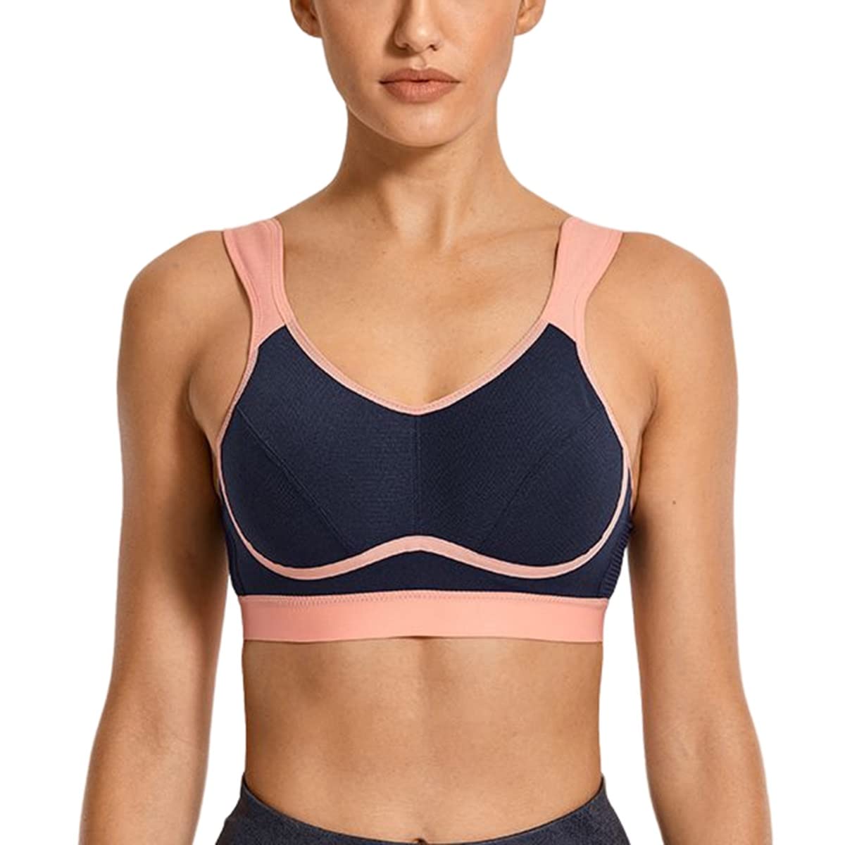 Soutien-gorge de sport soulagement dos grande taille bleu 100F sans armature