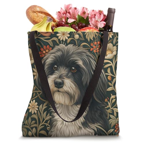 Bolso tote con diseño de perro Havanés negro y blanco miniatura 4